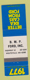 Matchbook Cover - 1977 Ford BMP Wentzville MO