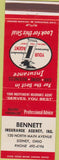 Matchbook Cover - Bennett Insurance Agency Sidney OH