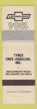Matchbook Cover - 1984 Chevrolet Tynes Cadillac Delaware OH