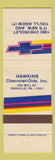 Matchbook Cover - 1980 Chevrolet Hawkins Oldsmobile Danville PA