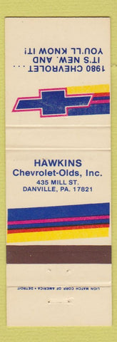 Matchbook Cover - 1980 Chevrolet Hawkins Oldsmobile Danville PA