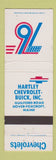 Matchbook Cover - 1976 Chevrolet Hartley Buick Dover Foxcroft ME