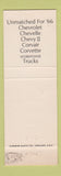 Matchbook Cover - Dover Motors Dover Foxcroft ME 1966 Chevrolet
