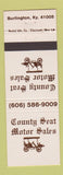Matchbook Cover - County Seat Motor Sales Burlington KY