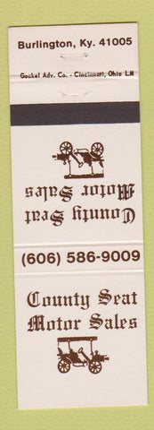 Matchbook Cover - County Seat Motor Sales Burlington KY