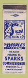 Matchbook Cover - Frank Sparks Commissioner Carson County WEAR