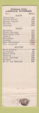 Matchbook Cover - Hinton's Downtown Motel Laramie WY WORN