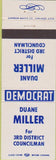Matchbook Cover - Duane Miller 3rd District Coucilman