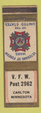 Matchbook Cover - VFW Carlton MN