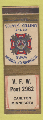 Matchbook Cover - VFW Carlton MN
