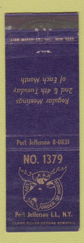 Matchbook Cover - Moose Lodge Port Jefferson LI NY