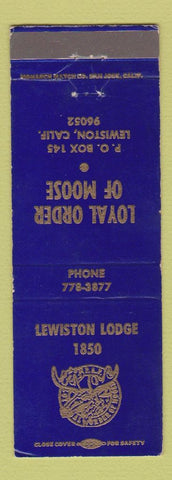 Matchbook Cover - Moose Lodge Lewiston CA WEAR