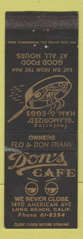Matchbook Cover - Don's Cafe Long Beach CA WEAR