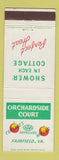 Matchbook Cover - Orchardside Court Motel Fairfield VA