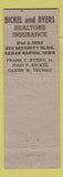 Matchbook Cover - John P Bickel Real Estate Insurance Cedar Rapids IA