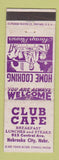Matchbook Cover - Club Cafe Nebraska City NE WEAR