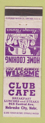 Matchbook Cover - Club Cafe Nebraska City NE WEAR