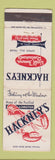Matchbook Cover - Hackney's Restaurant Atlantic City NJ