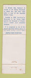 Matchbook Cover - Hackney's Restaurant Atlantic City NJ