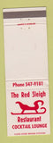 Matchbook Cover - The Red Sleigh Restaurant Cooperstown NY WEAR