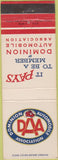 Matchbook Cover - Dominion Automobile Assoc