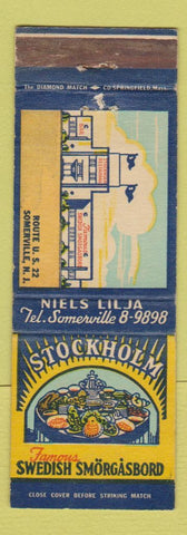 Matchbook Cover - Stockholm Swedish Smorgasbord Somerville NJ