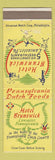 Matchbook Cover - Hotel Brunswick Lancaster PA #2 YELLOW