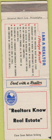 Matchbook Cover - Realtors Know Real Estate