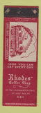 Matchbook Cover - Rhodes' Coffee Shop Scot Run PA WORN