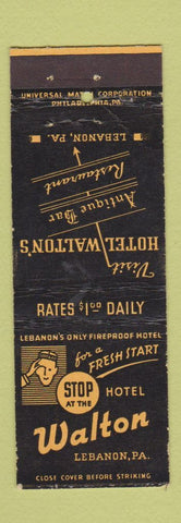 Matchbook Cover - Hotel Walton Lebanon PA WEAR