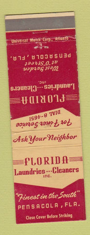 Matchbook Cover - Florida Laundry Cleaners Pensacola FL