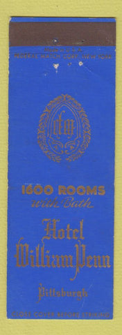 Matchbook Cover - Hotel William Penn Pittsburgh PA Federal
