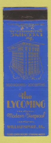 Matchbook Cover - Lycoming Hotel Williamsport PA WEAR
