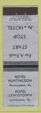 Matchbook Cover - Hotel Huntingdon PA Lewistown WEAR #1