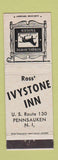 Matchbook Cover - Ross' Ivystone Inn Pennsauken NJ Sorrel Horse Tavern