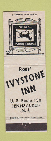 Matchbook Cover - Ross' Ivystone Inn Pennsauken NJ Sorrel Horse Tavern