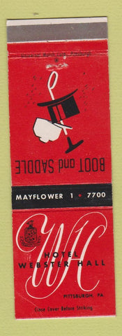 Matchbook Cover - Hotel Webster Hall Pittsburgh PA Boot and Saddle WEAR
