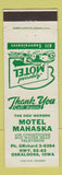 Matchbook Cover - Hotel Mahaska Oskaloosa IA