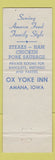 Matchbook Cover - Ox Yoke Inn Amana IA WEAR