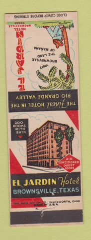 Matchbook Cover - El Jardin Hotel Brownsville TX