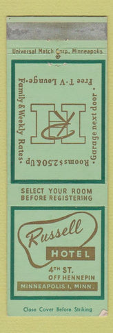 Matchbook Cover - Russell Hotel Minneapolis MN WEAR