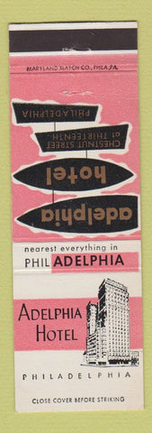 Matchbook Cover - Adelphia Hotel Philadelphia PA