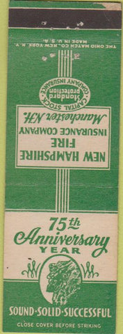 Matchbook Cover - New Hampshire Fire Insurance Manchester NH