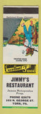 Matchbook Cover - Jimmy's Restaurant York PA James Notopoulos