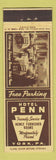 Matchbook Cover - Hotel Penn York PA YELLOW BROWN