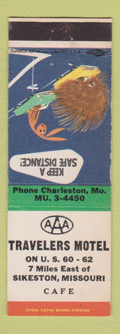 Matchbook Cover - Travelers Motel Sikeston MO cafe