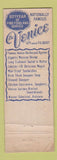 Matchbook Cover - The Venice Restaurant Philadelphia PA WEAR