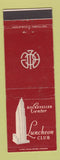 Matchbook Cover - Rockefeller Center Luncheon Club New York City