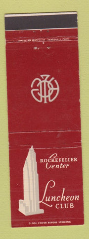 Matchbook Cover - Rockefeller Center Luncheon Club New York City