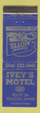 Matchbook Cover - Ivey's Motel Houlton ME WEAR